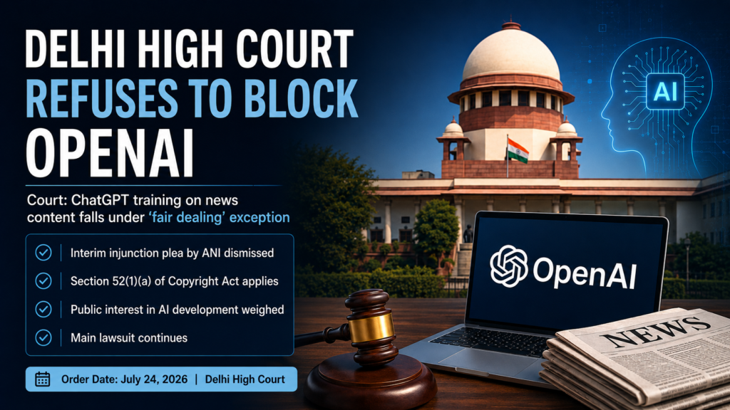 Delhi High Court Rejects ANI’s Interim Bid to Block OpenAI’s ChatGPT Training