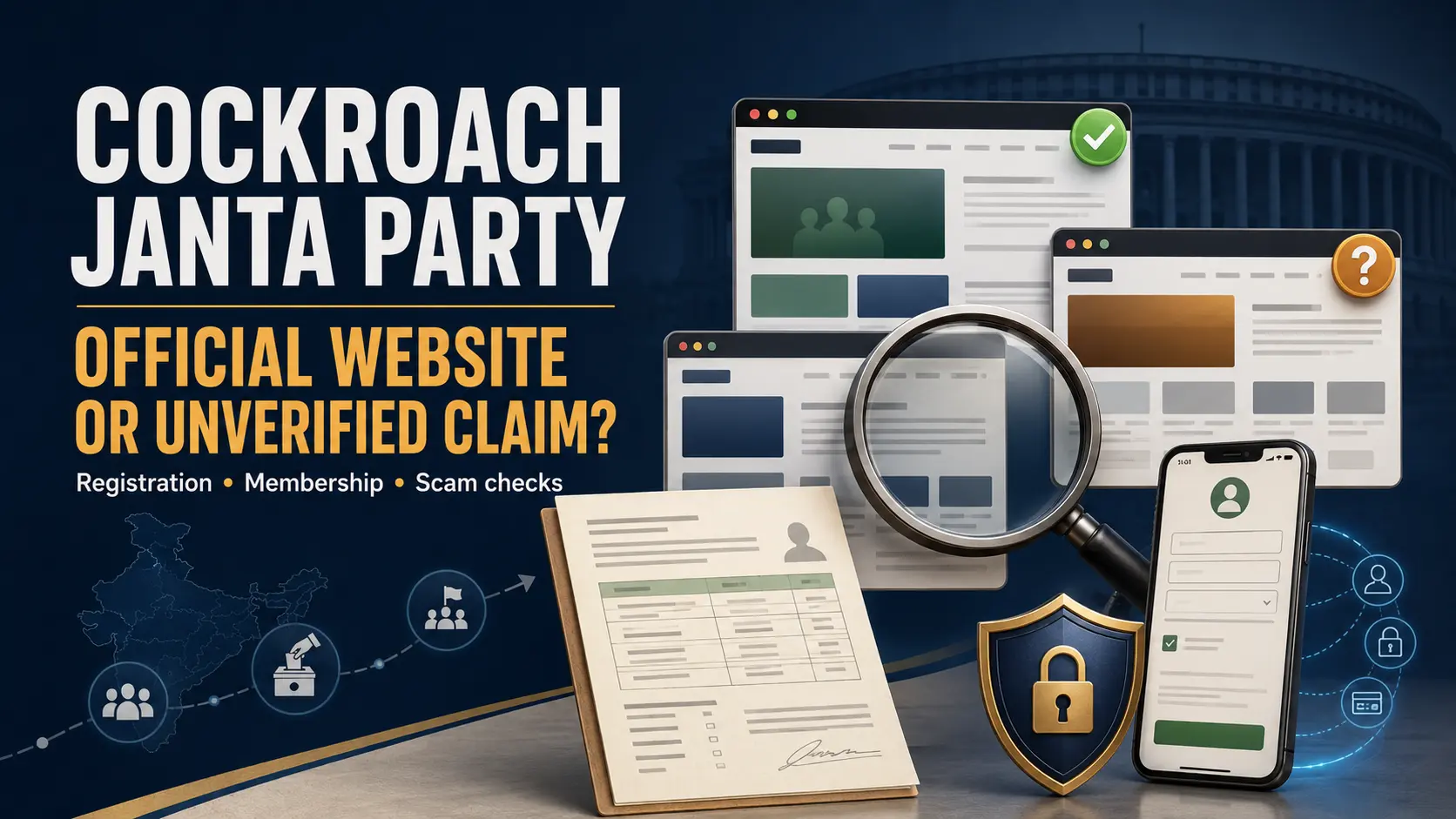 Cockroach Janta Party official website verification guide for CJP domains and membership links