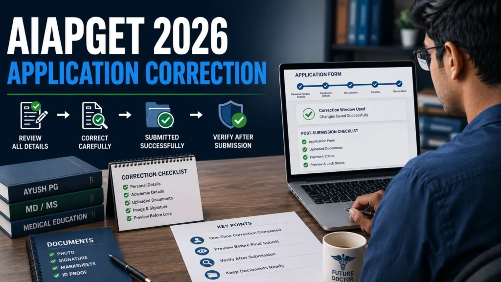 AIAPGET 2026 Correction Window Closed: What Candidates Could Edit and What to Check Now