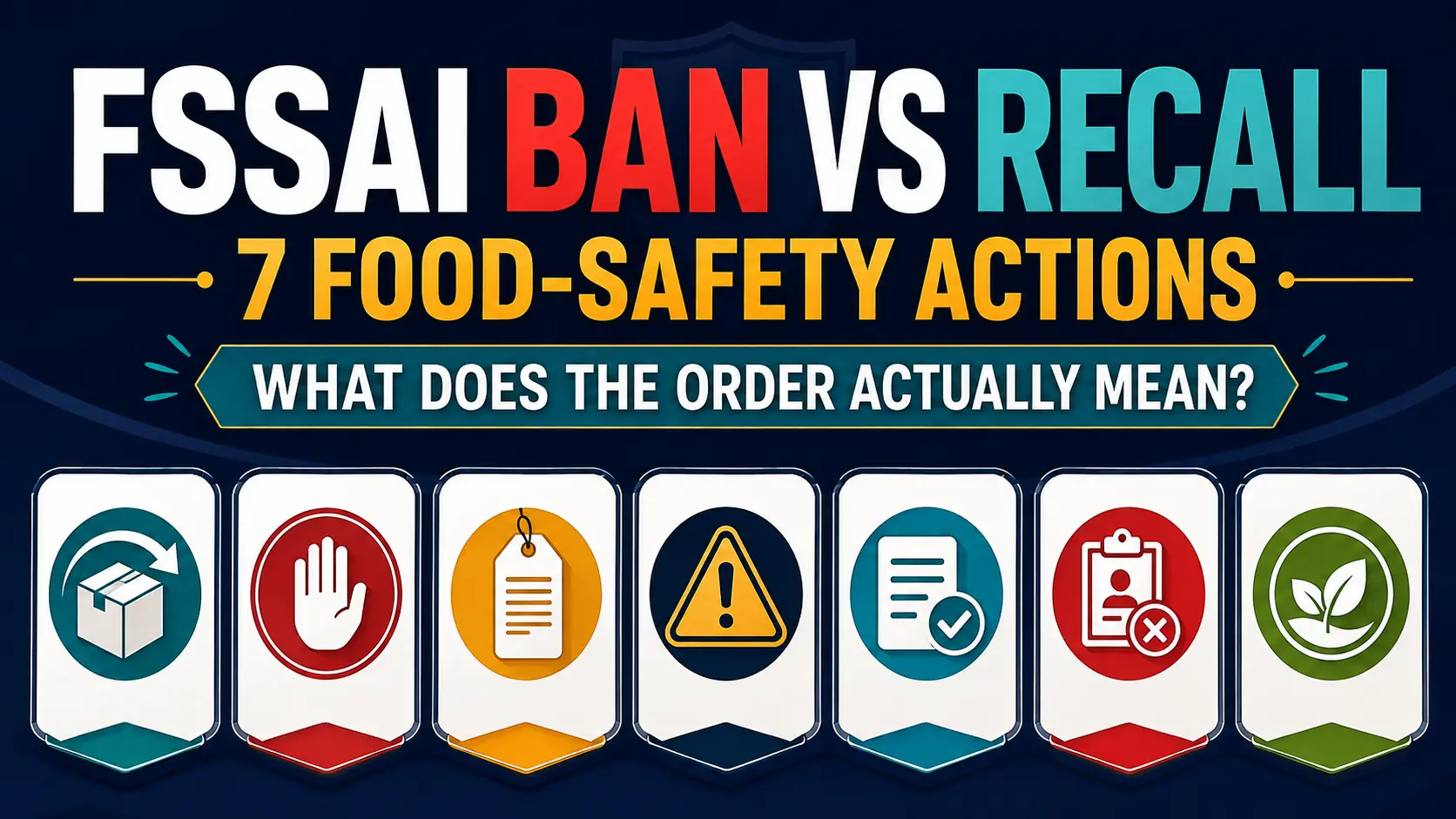 FSSAI ban versus recall with seven food-safety enforcement actions explained