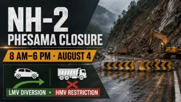 NH-2 Phesama Closure Today: Diversions and Vehicle Restrictions for August 4