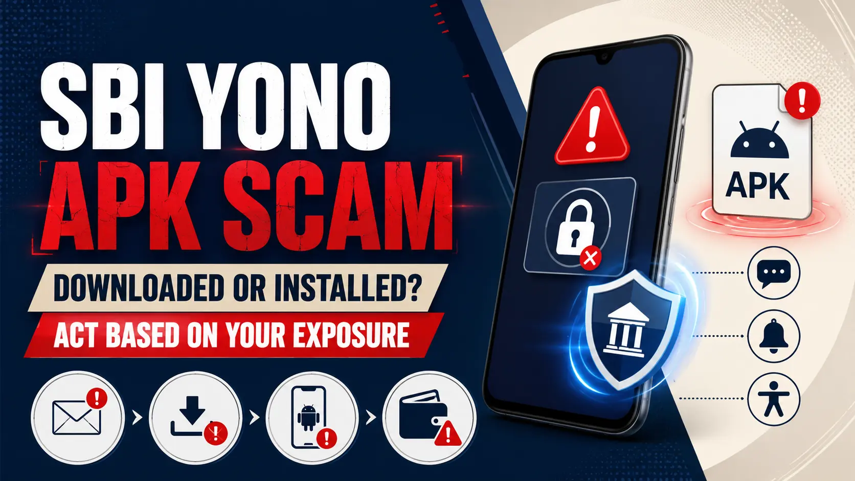 SBI YONO Aadhaar APK scam guide for users who downloaded or installed the fake file