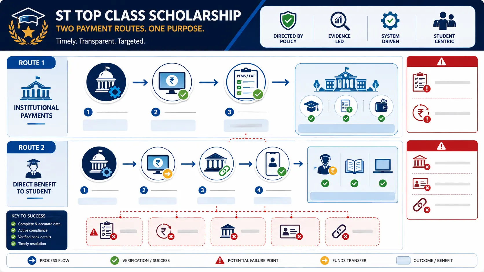 ST Top Class Scholarship payment