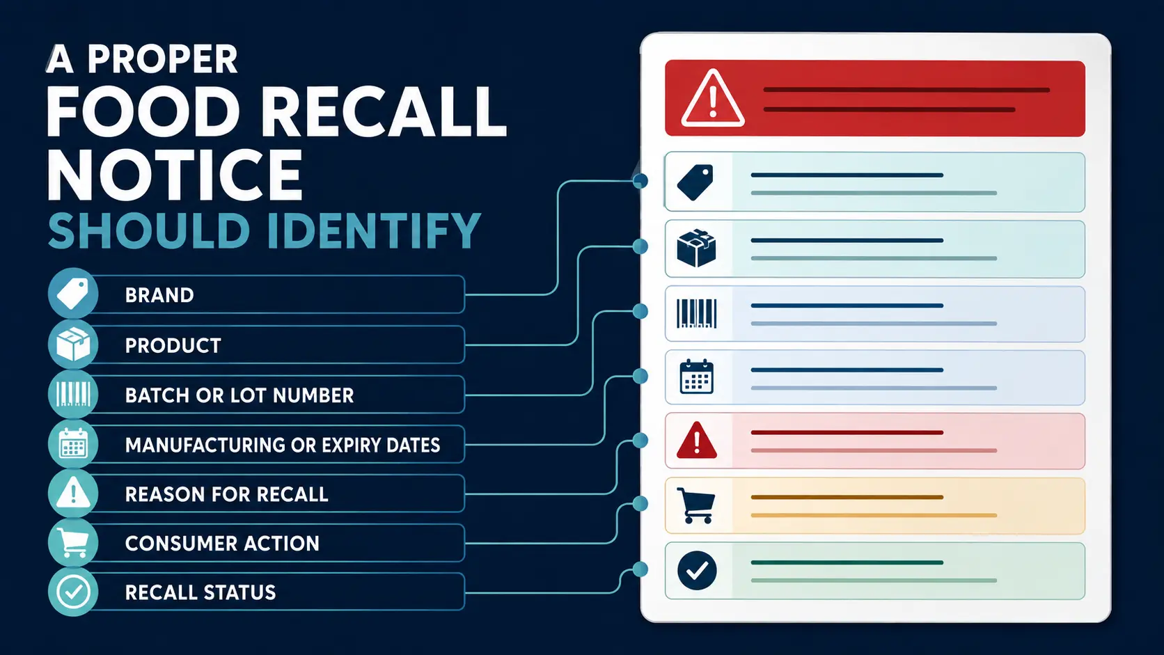 Information required in an FSSAI food recall notice