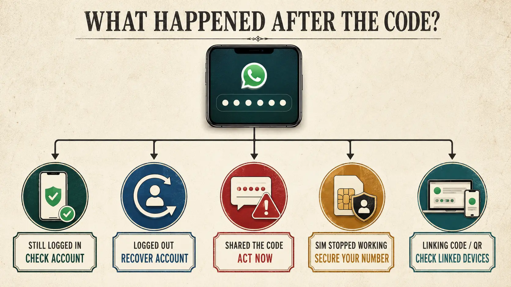 WhatsApp verification code I didn't request decision guide for attempted login account takeover and device linking