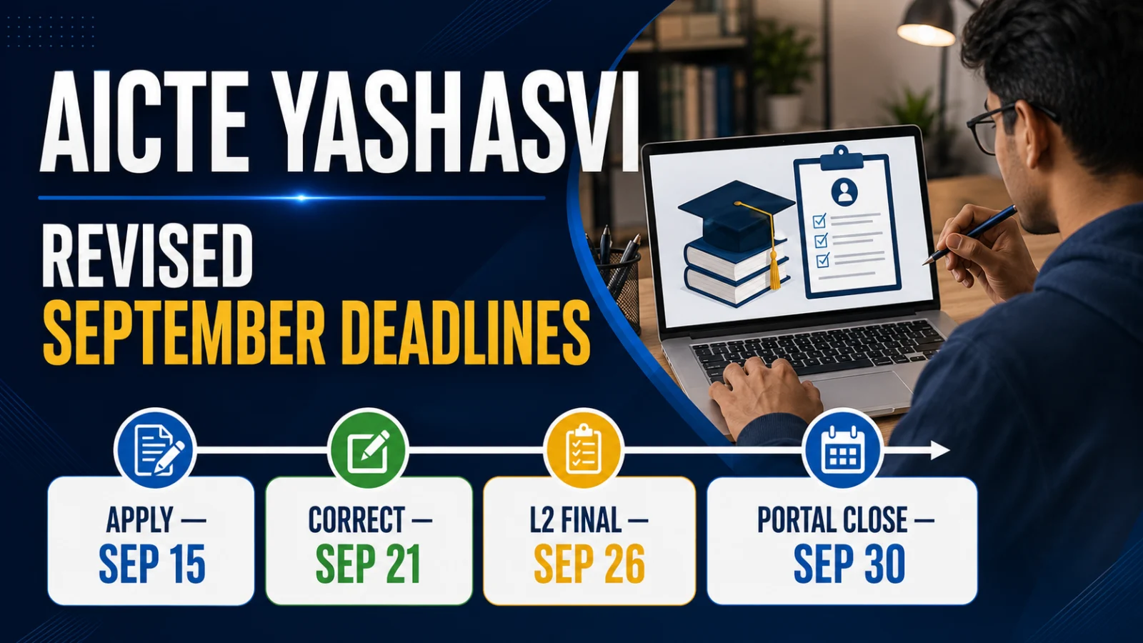 AICTE YASHASVI Deadlines Extended: Apply by Sept 15, Correct Discrepancies by Sept 21