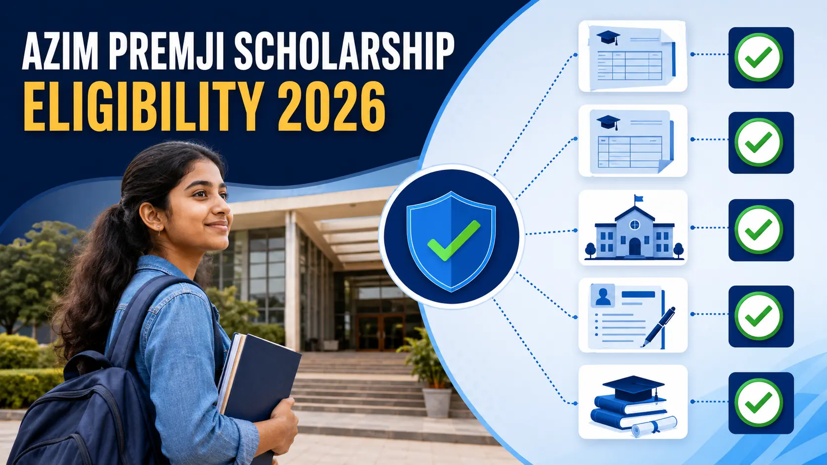 Azim Premji Scholarship eligibility 2026 government school first year regular course eligible region check