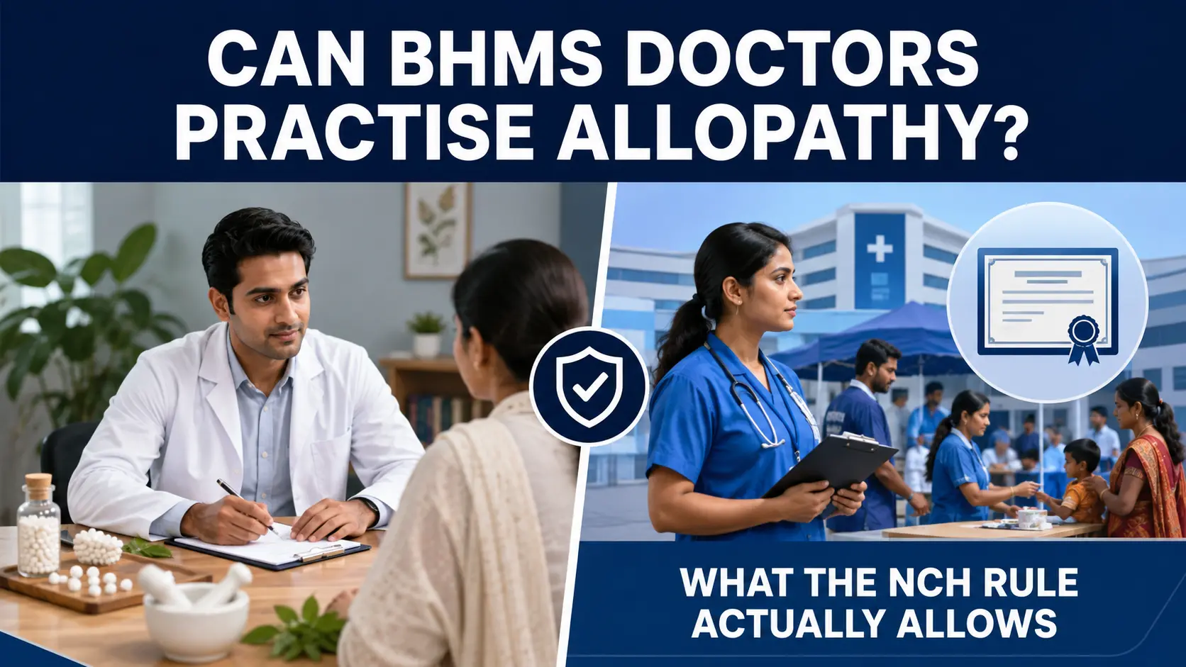 Can BHMS doctors practise allopathy in India NCH rule explained