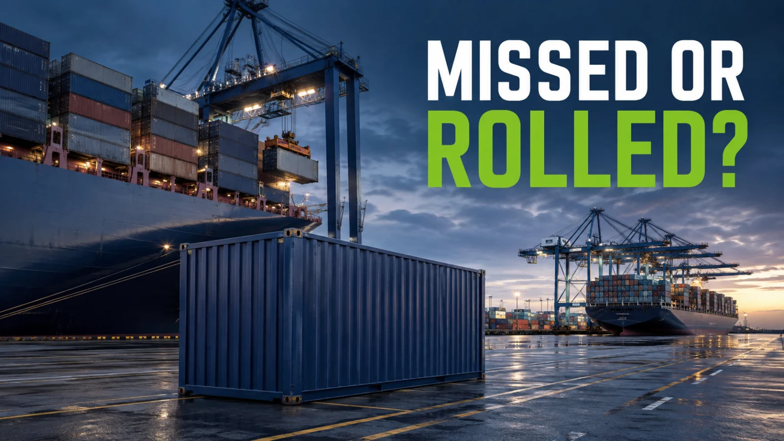 Container Stuck at a Transshipment Port: Discharged, Missed Connection or Rolled?
