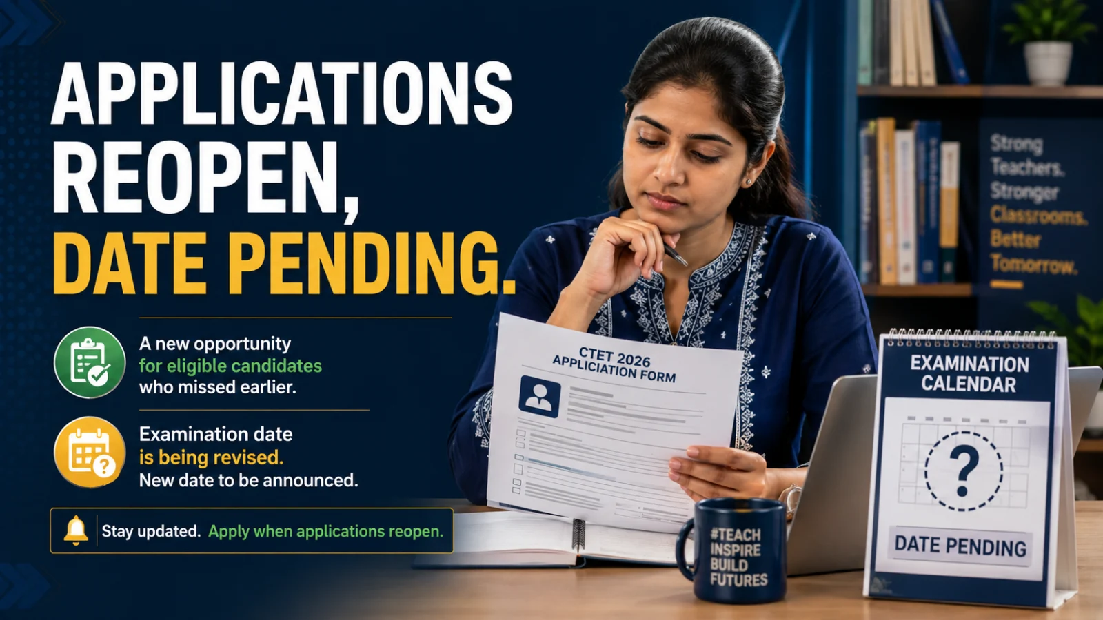 CTET candidate checking reopened applications and a revised examination date
