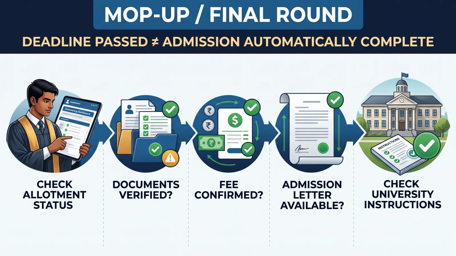 ICAR mop-up final round post-deadline admission status check