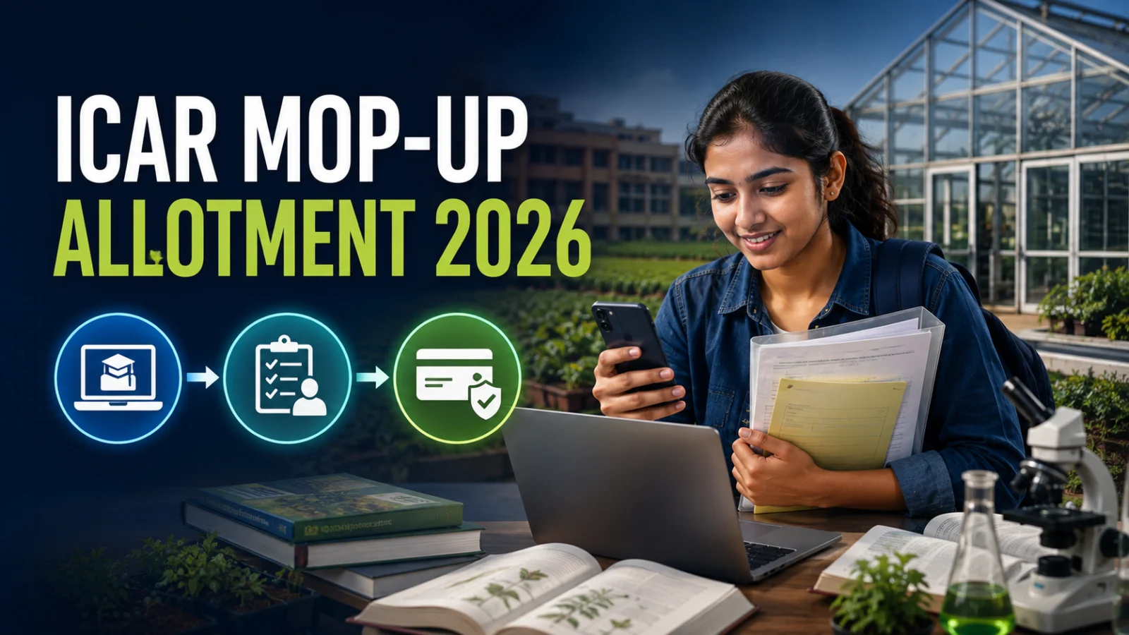 ICAR mop-up seat allotment 2026 with August 23 document and fee deadlines