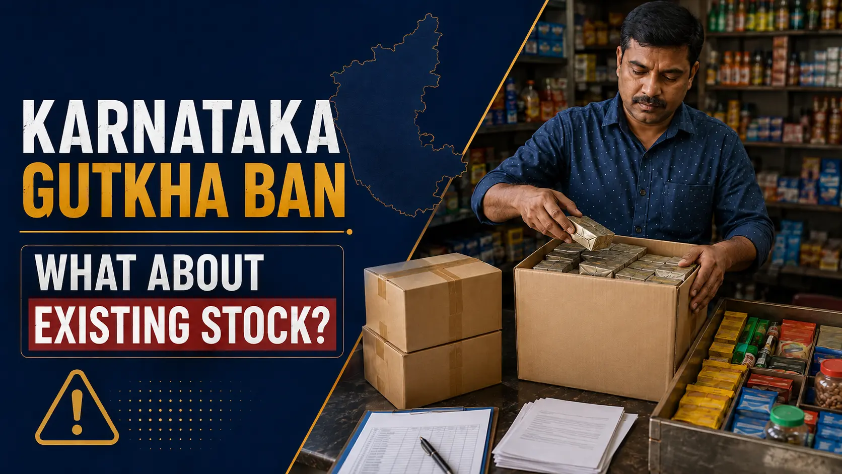 Karnataka gutkha ban existing stock question for shops after August 10