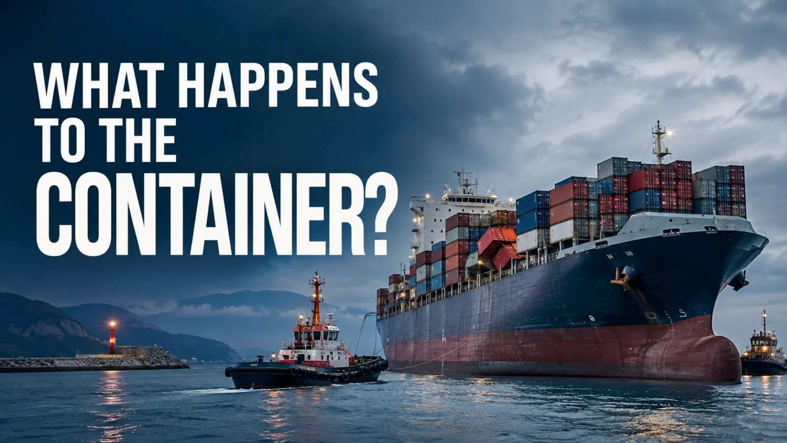 Port of refuge container article hero showing vessel diversion and uncertain cargo disposition