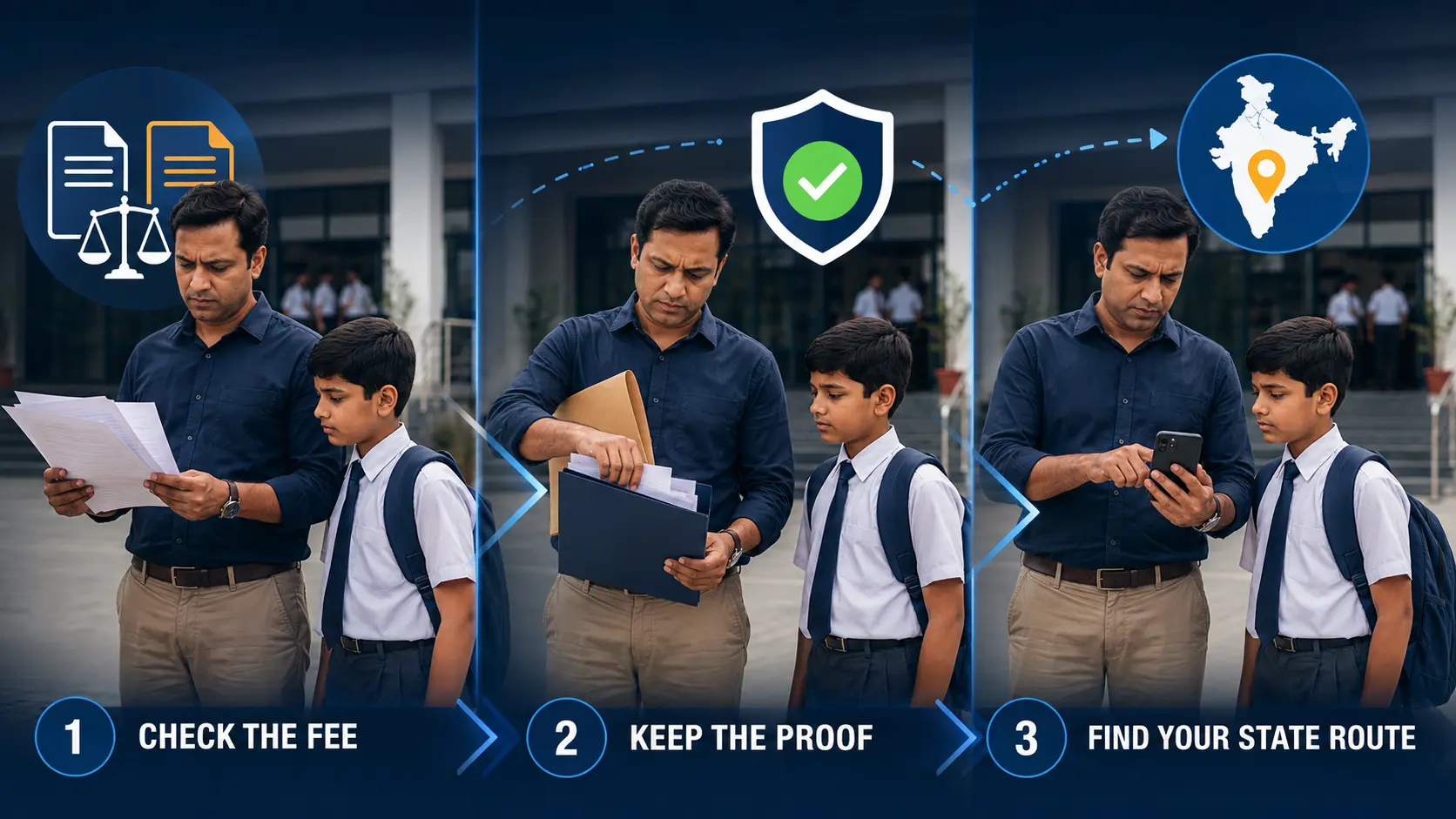 Private school fee complaint in India parent child school fee documents