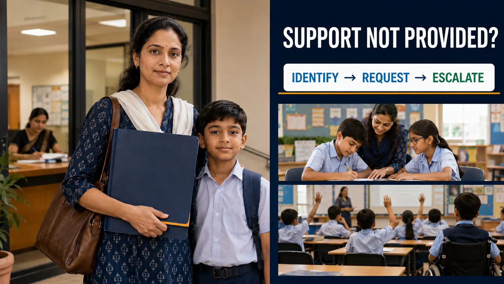 School disability support complaint India identify request escalate