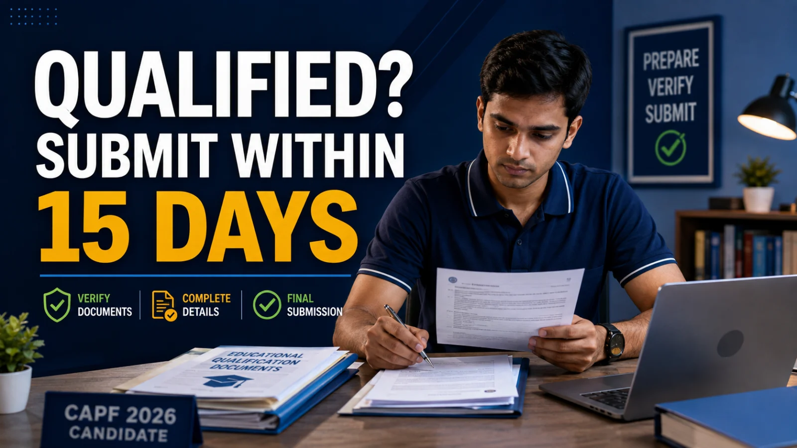 CAPF candidate completing a mandatory UPSC post-result portal submission after qualifying the written examination