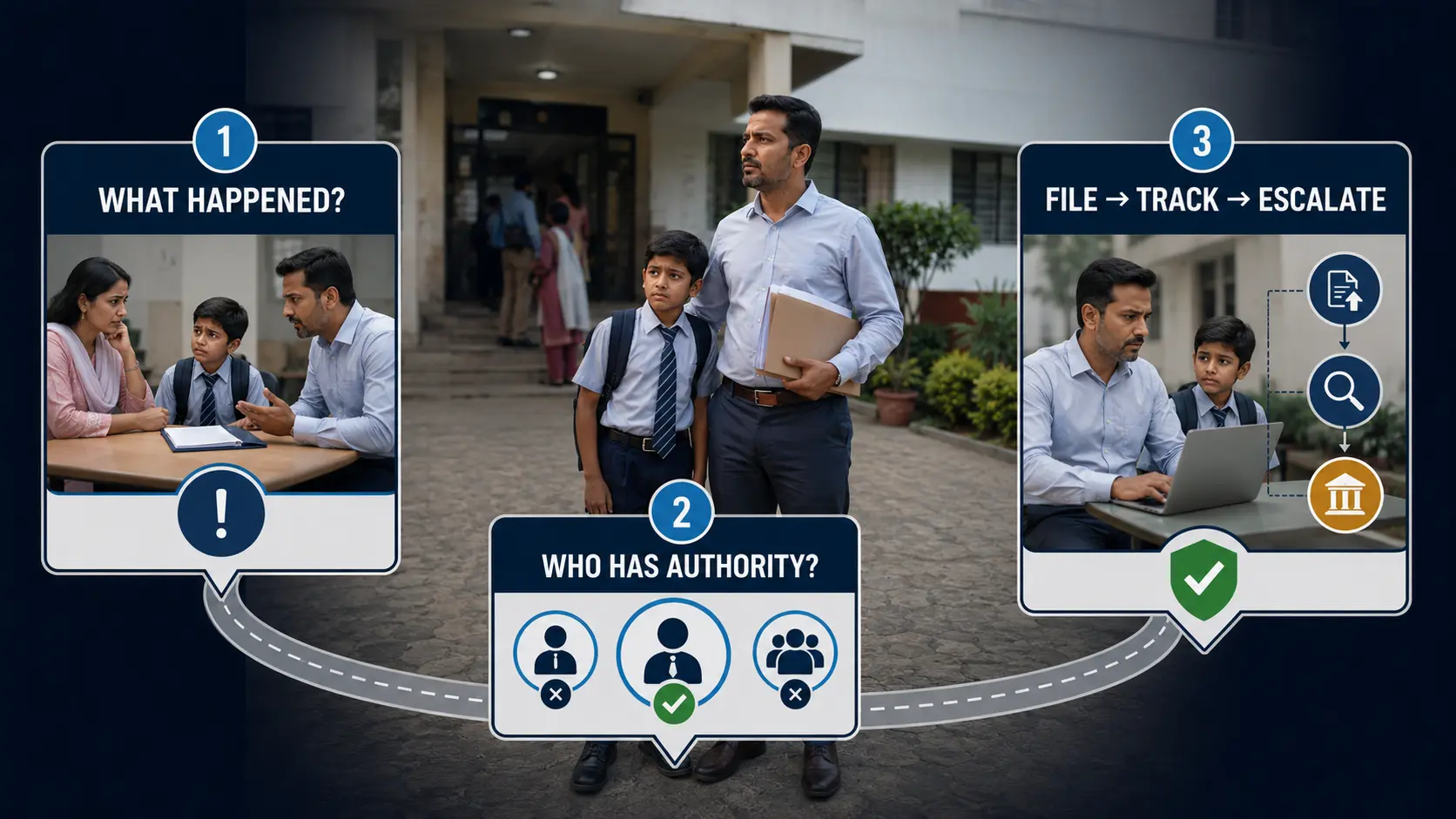 Where to complain against school in India parent child school complaint route