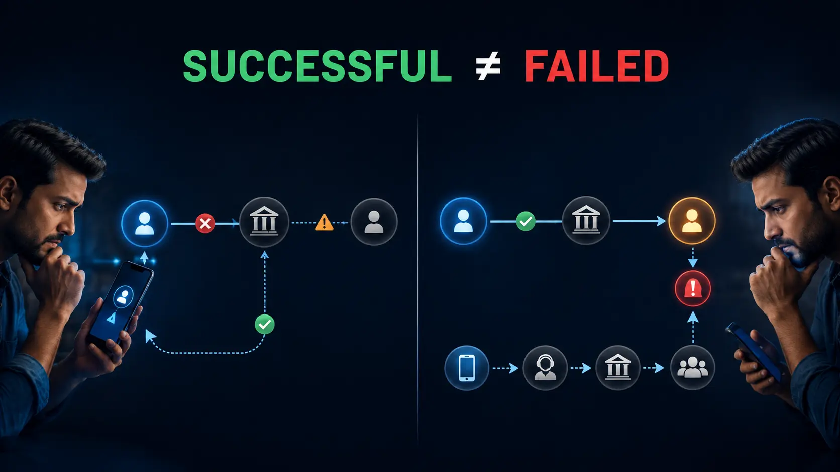 Wrong UPI transfer recovery successful versus failed transaction