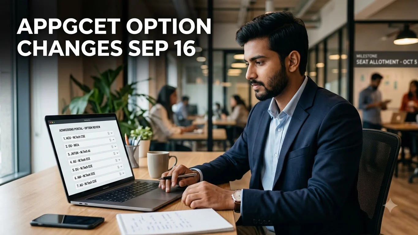 APPGCET Counselling 2026: Option Changes September 16, Allotment September 21