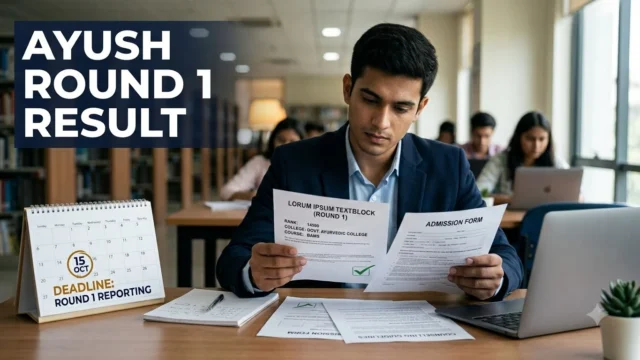 AYUSH NEET UG Round 1 Result 2026: Reporting Dates and What to Do Next