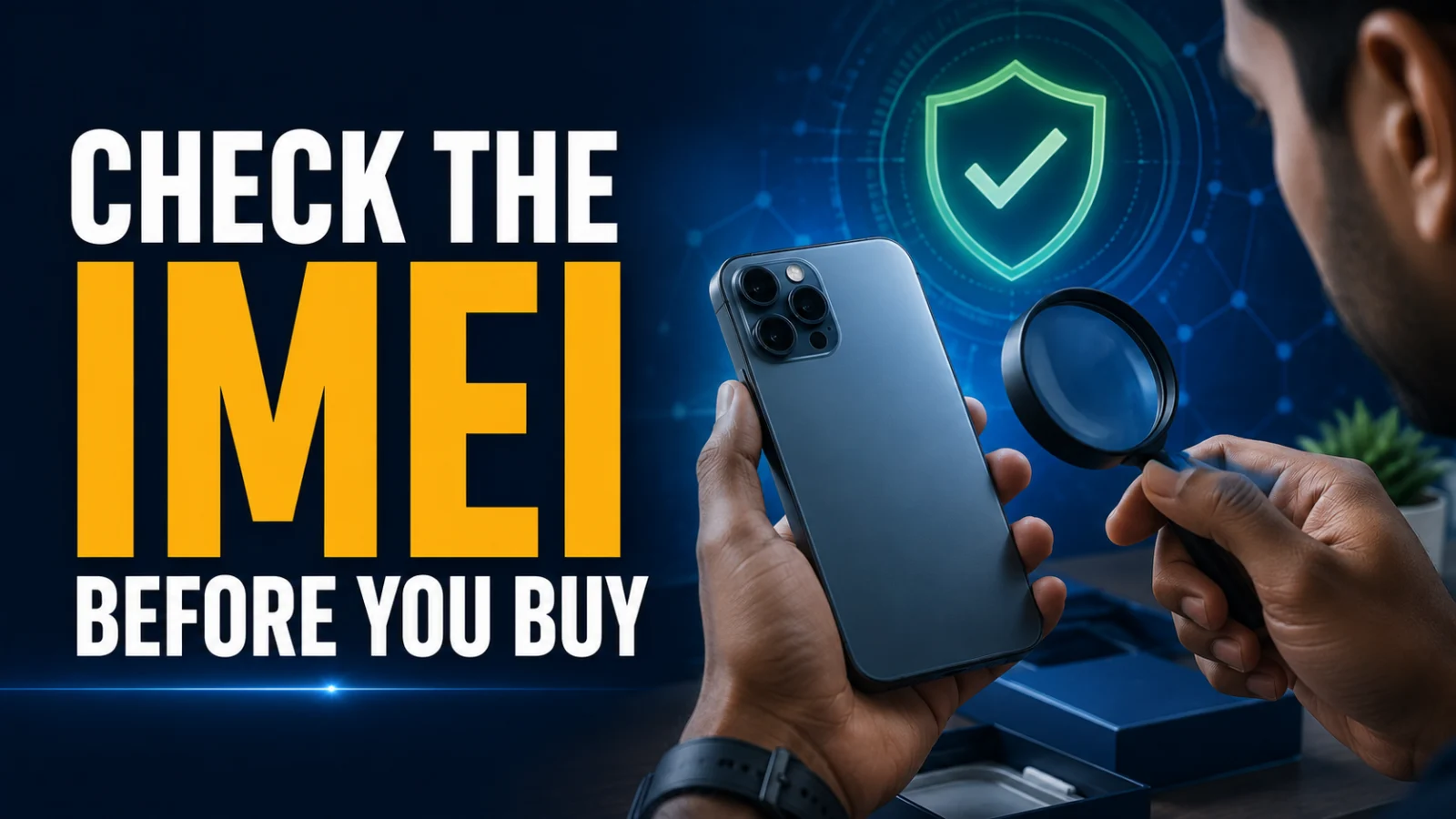 Phone IMEI verification before a buyer completes a handset purchase