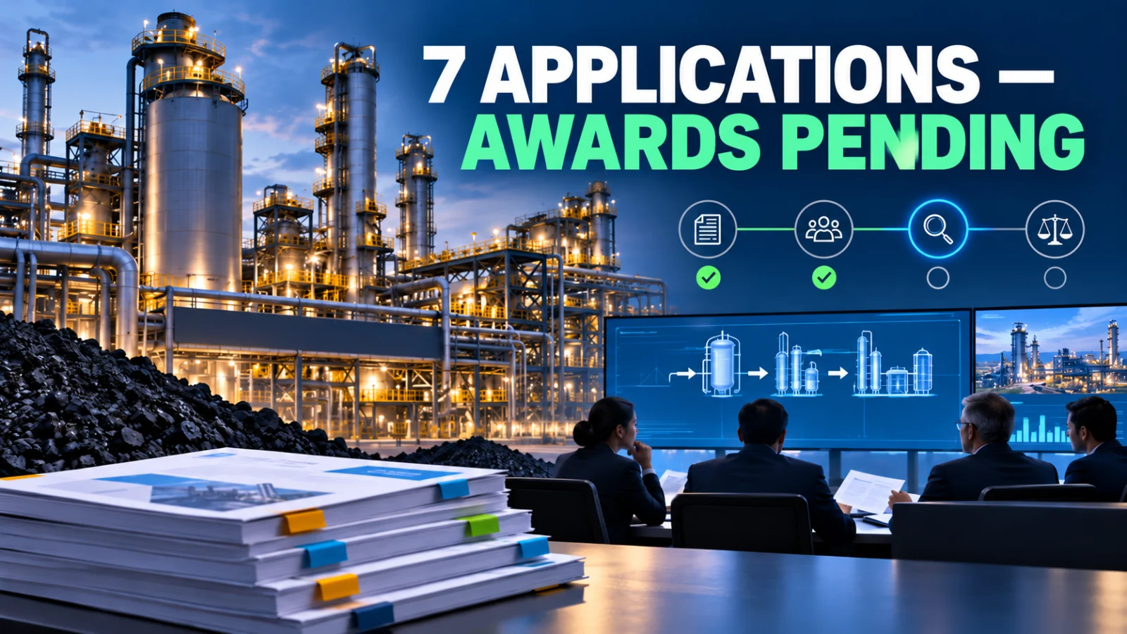 Coal gasification industrial projects shown at the application evaluation stage before selection
