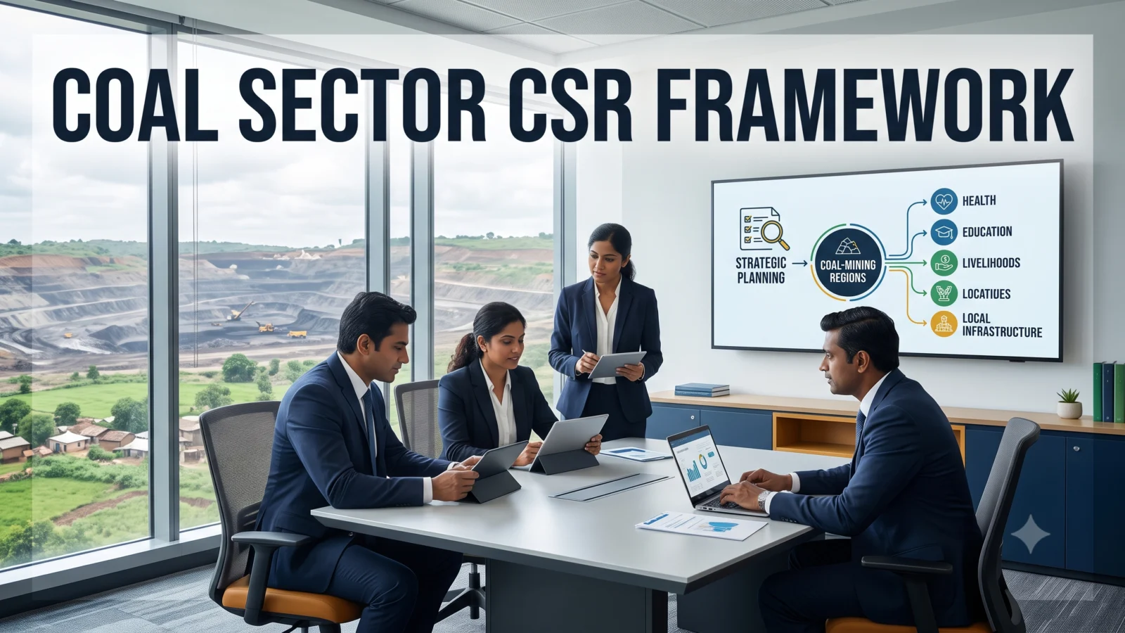 Editorial image showing Indian coal-sector CSR planning and mining-community development