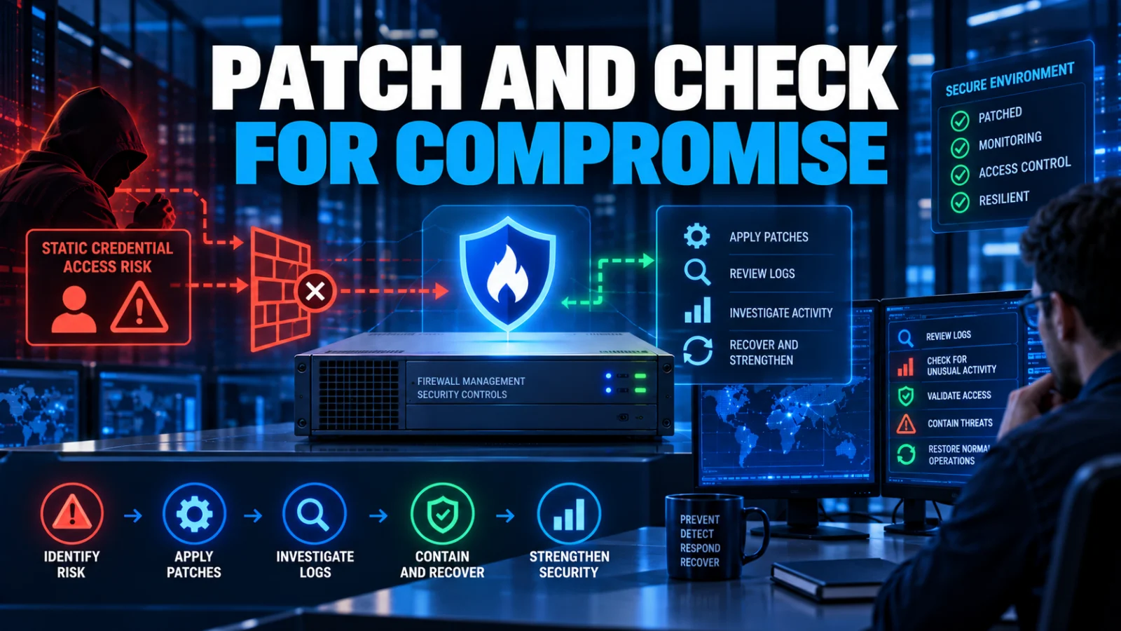Enterprise security analyst reviewing patching and compromise evidence for Cisco FMC CVE-2026-20316