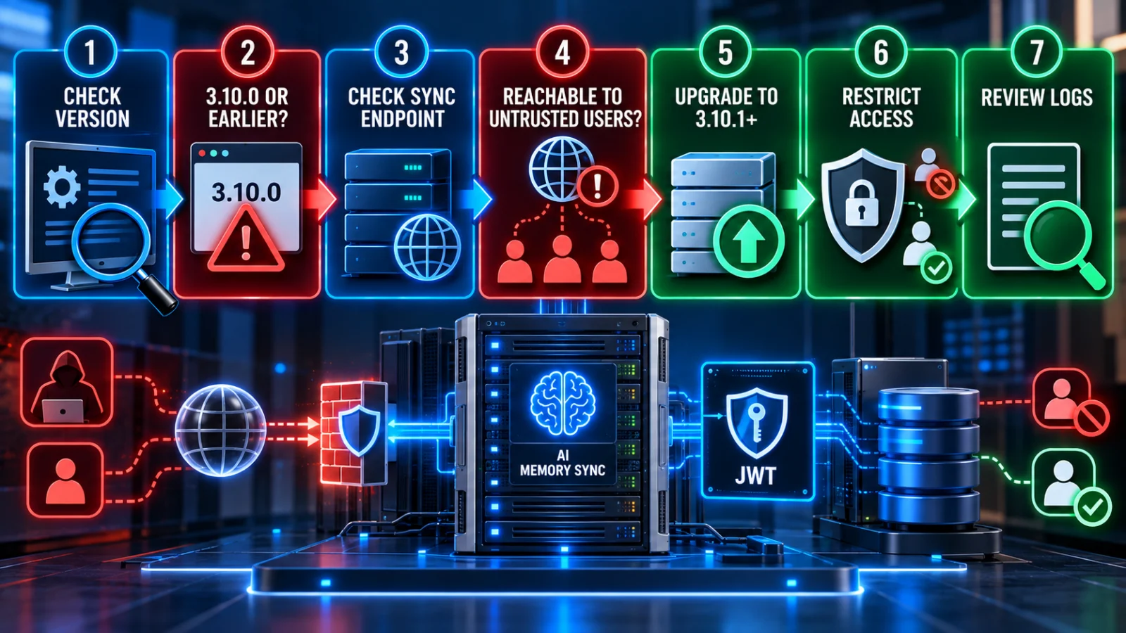Mnemosyne CVE-2026-59163 exposure and remediation decision path from version check to upgrade