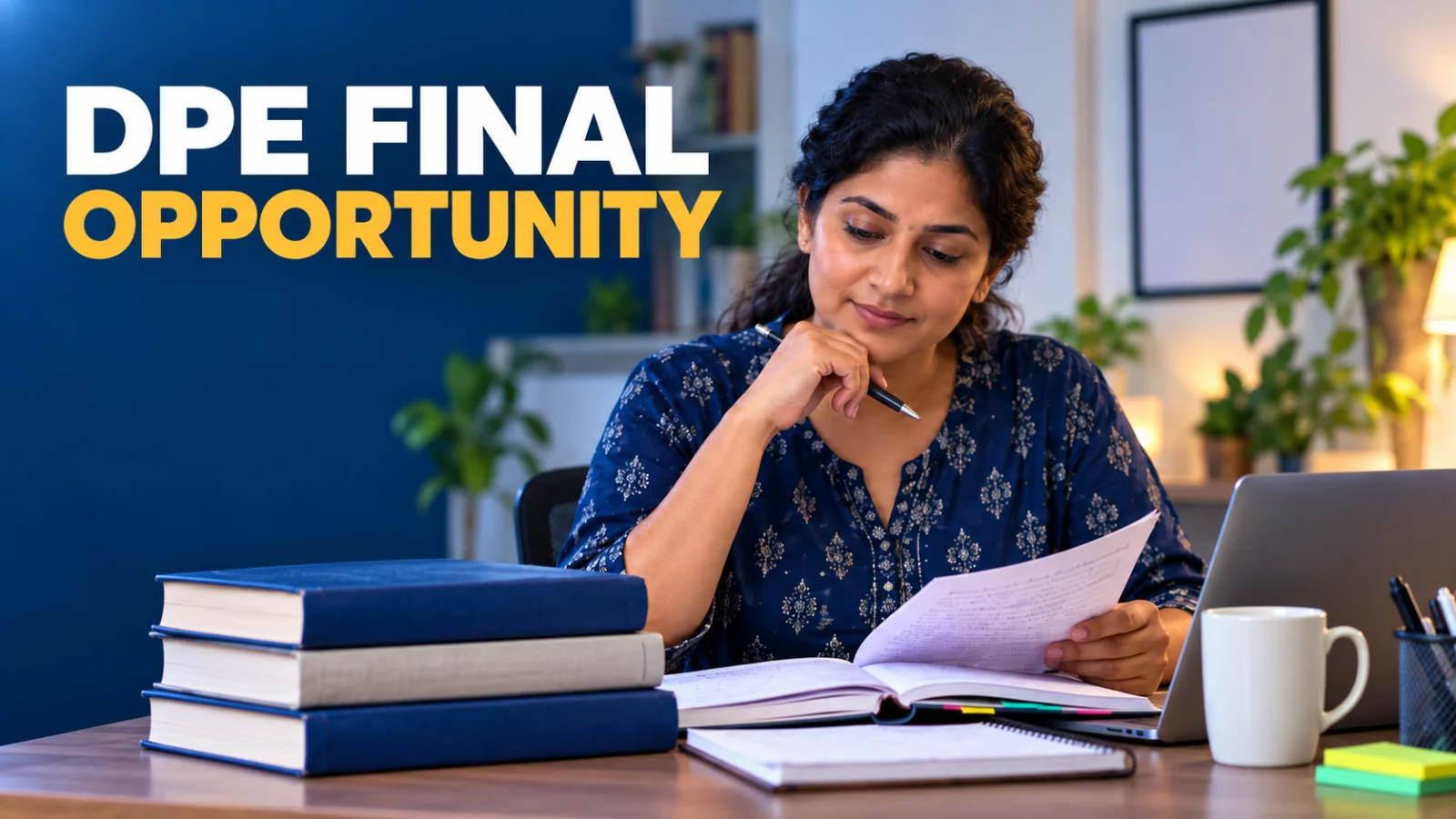 Editorial image of a legacy learner reviewing an announced DPE programme-completion opportunity