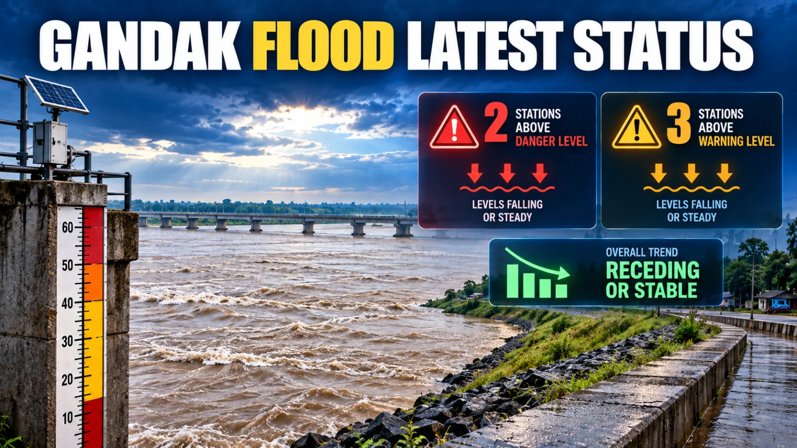 Gandak Flood Sep 11: Latest Readings Show Bagaha Falling, 2 Stations Above Danger
