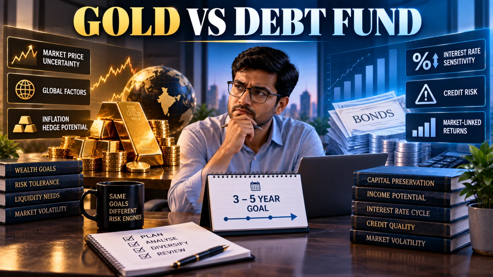 Gold vs Debt Mutual Fund for 3–5 Year Goals in India: What Actually Differs?