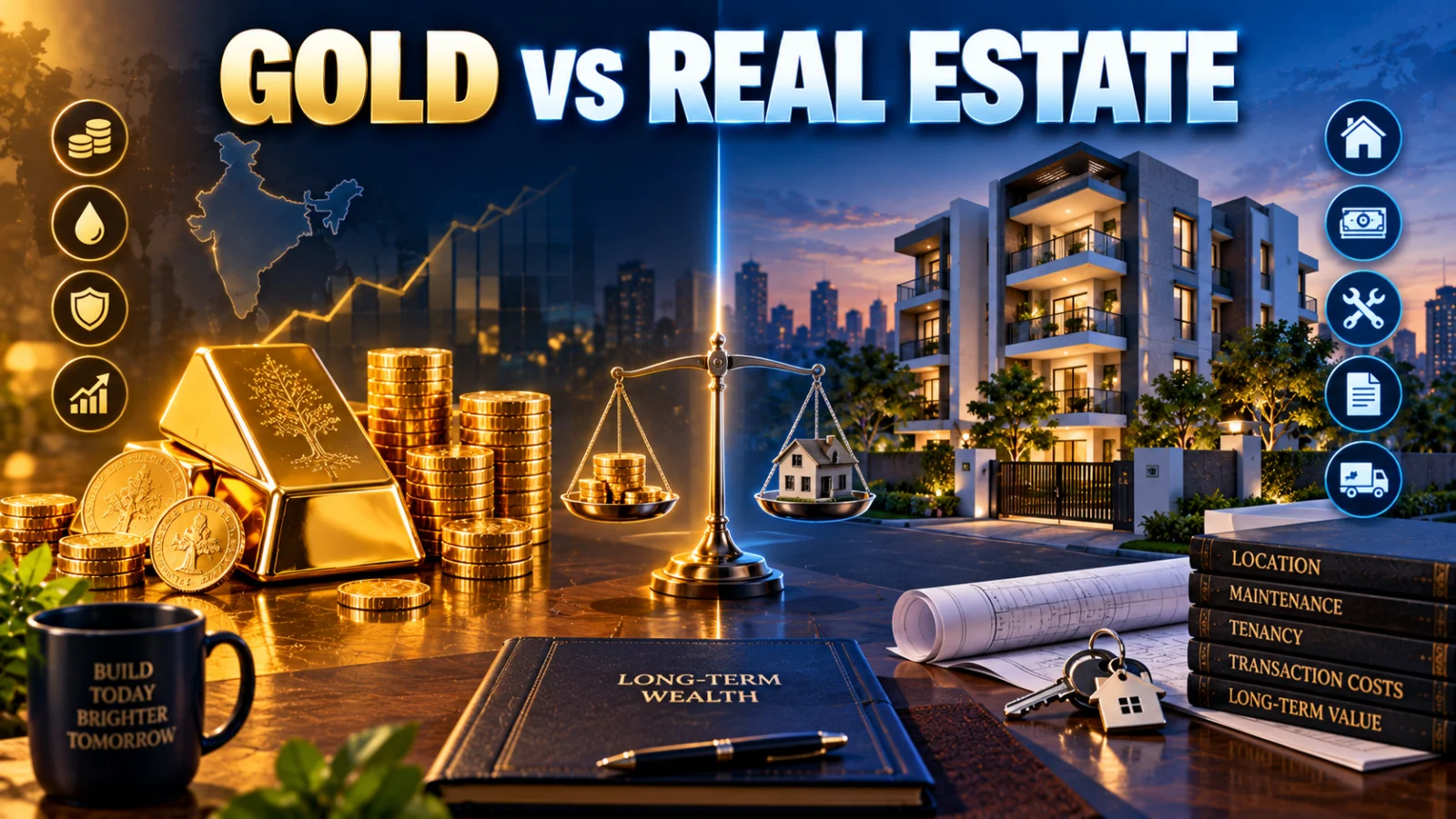 Gold vs Real Estate for Long-Term Wealth in India: What Actually Differs
