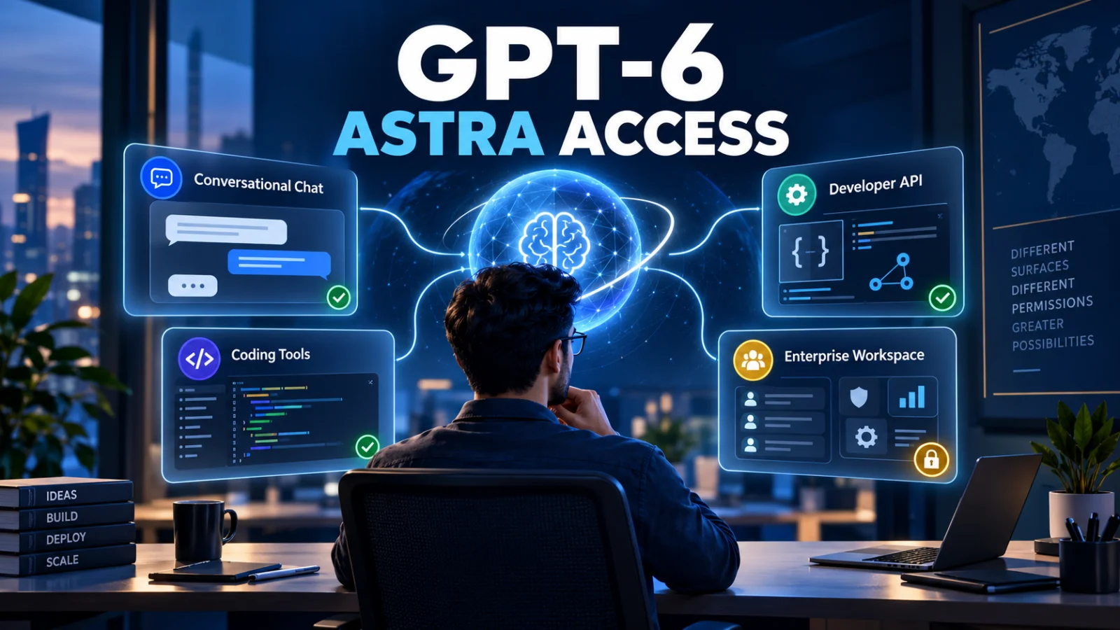 Editorial hero about GPT-6 Astra access across ChatGPT, coding tools, API and enterprise workspaces