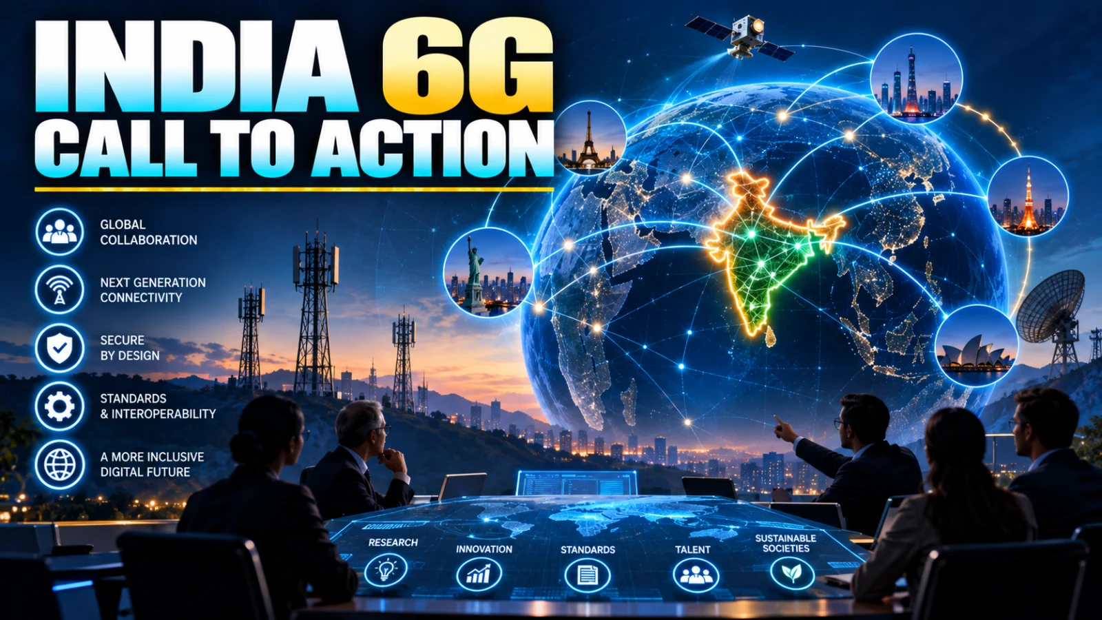6G network and spectrum policy illustration for India's 6G Call to Action