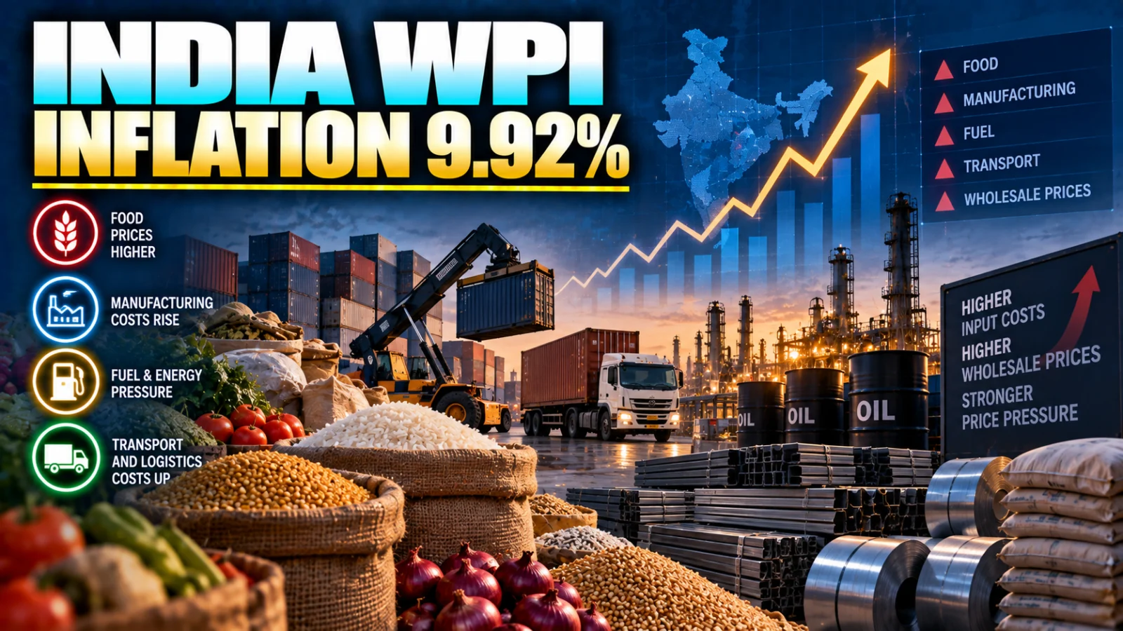 Indian wholesale food, manufacturing and fuel sectors illustrating higher August WPI inflation