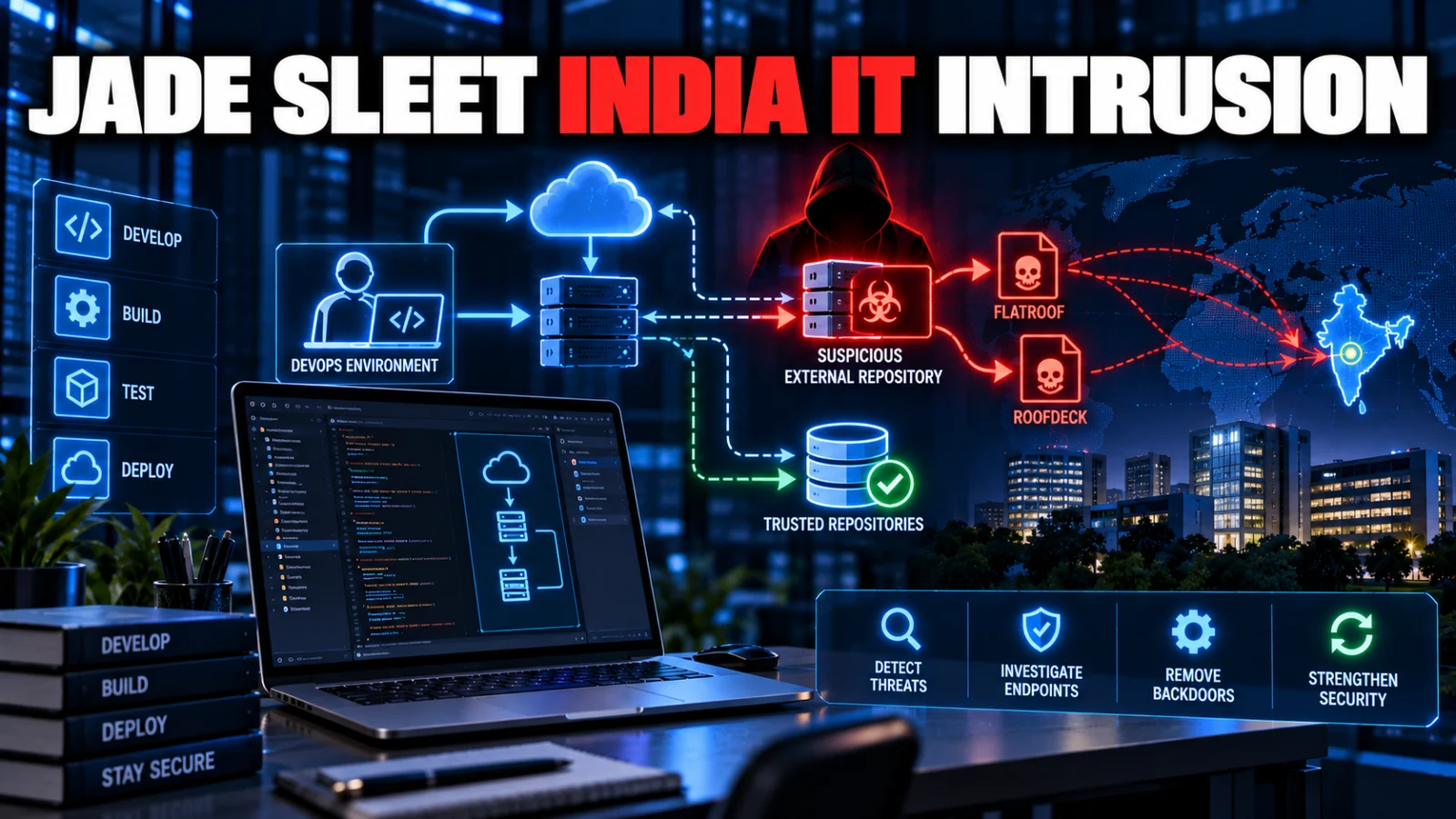 Representative DevOps workstation illustrating the Jade Sleet-linked India IT-services intrusion reported by SentinelOne