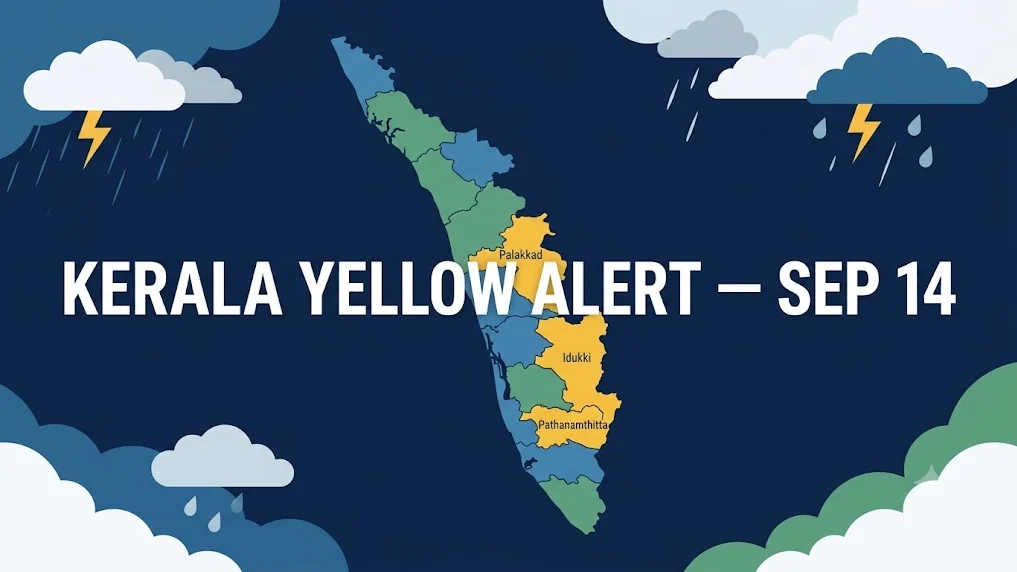 Kerala Rain Alert Sep 14: Yellow Alert in Pathanamthitta, Idukki and Palakkad