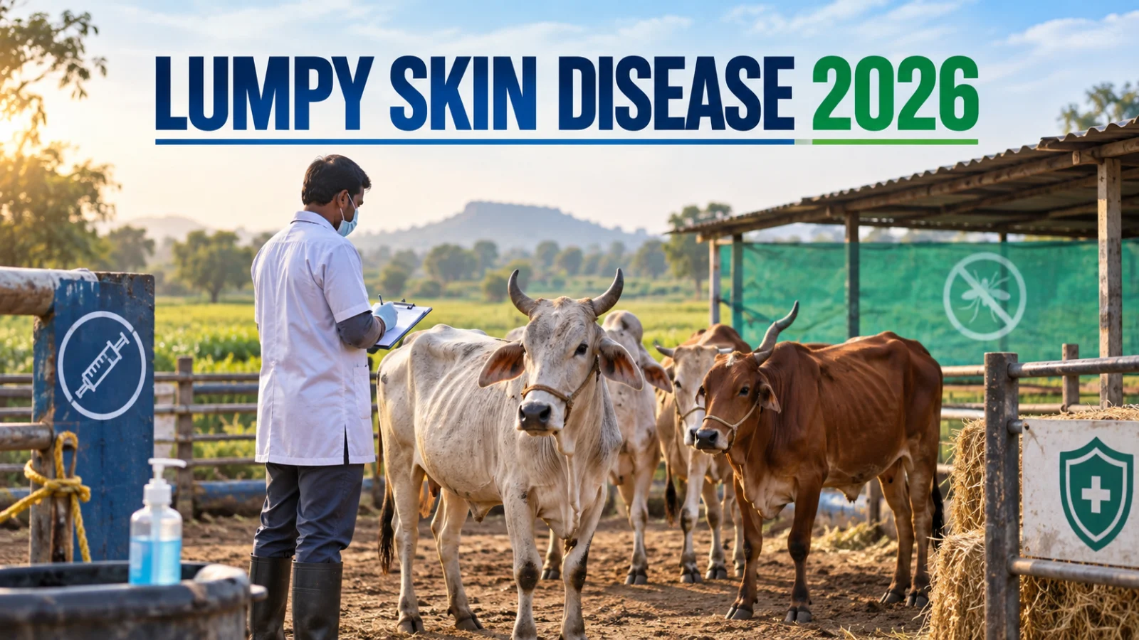 Editorial image of Indian cattle owners monitoring livestock during the 2026 Lumpy Skin Disease control effort