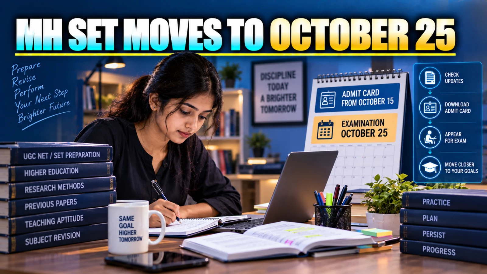 Indian candidate reviewing the revised MH SET 2026 examination schedule for October 25