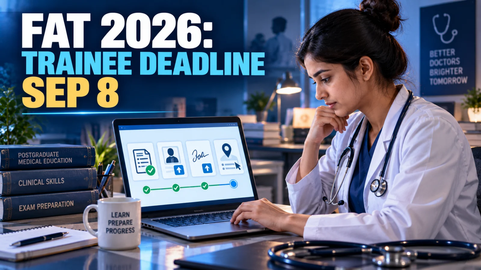 NBEMS FAT 2026 trainee checking the September 8 application deadline after the institution step