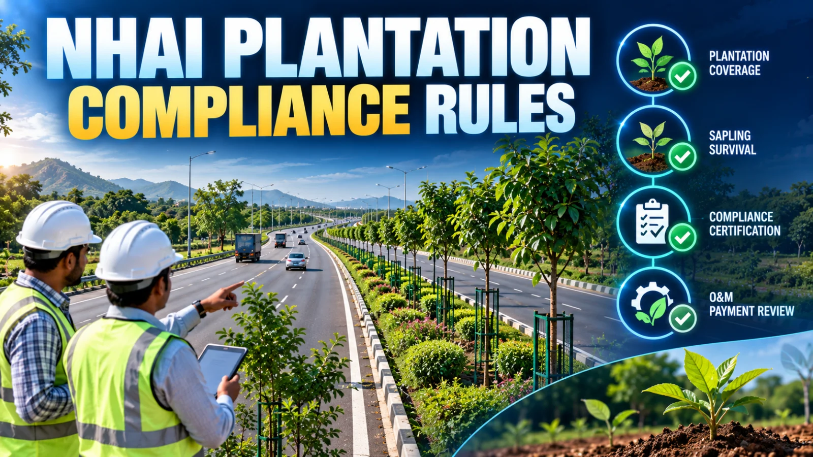 NHAI Plantation Compliance: 80% Coverage, 90% Survival and Payment Rules