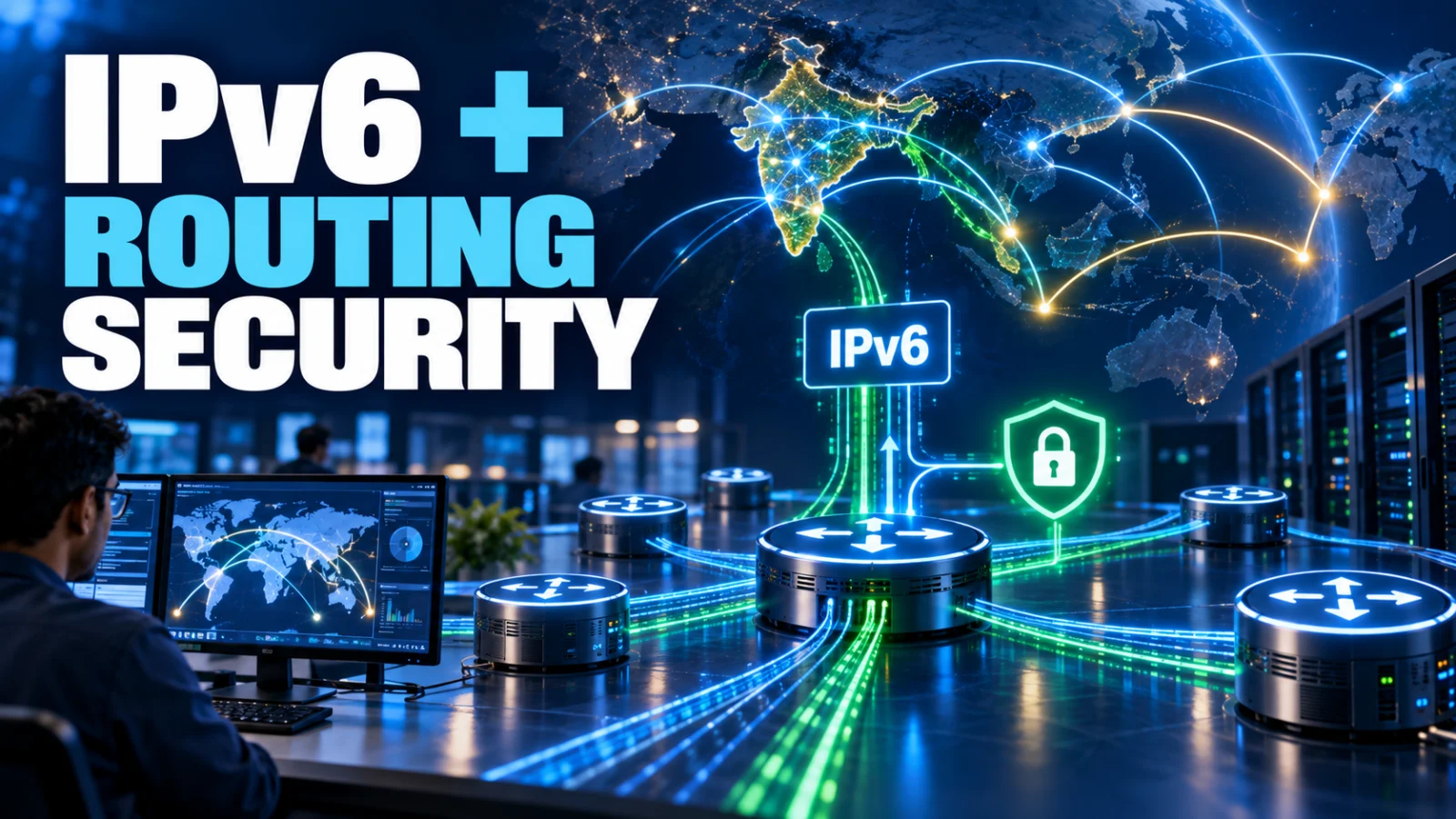 Secure IPv6 routing network illustrating the planned NIXI–APNIC MoU on internet routing security