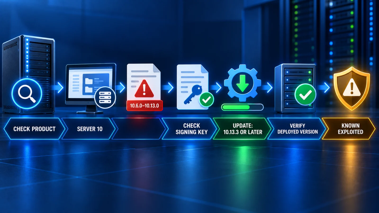 Decision path for checking ownCloud Server versions, signing-key exposure and current remediation