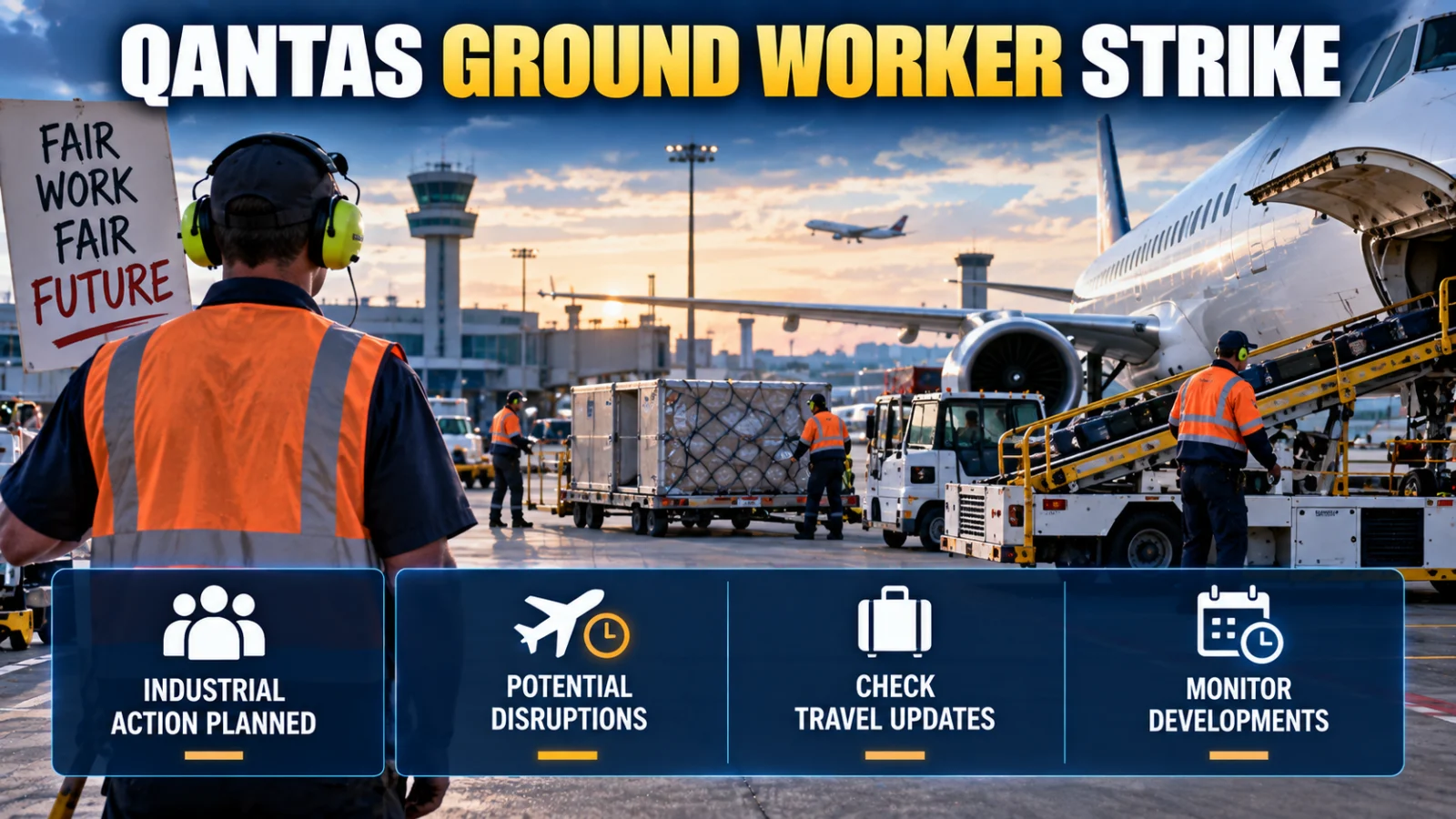 Ground-handling workers, regional aircraft and freight operations during planned Australian industrial action