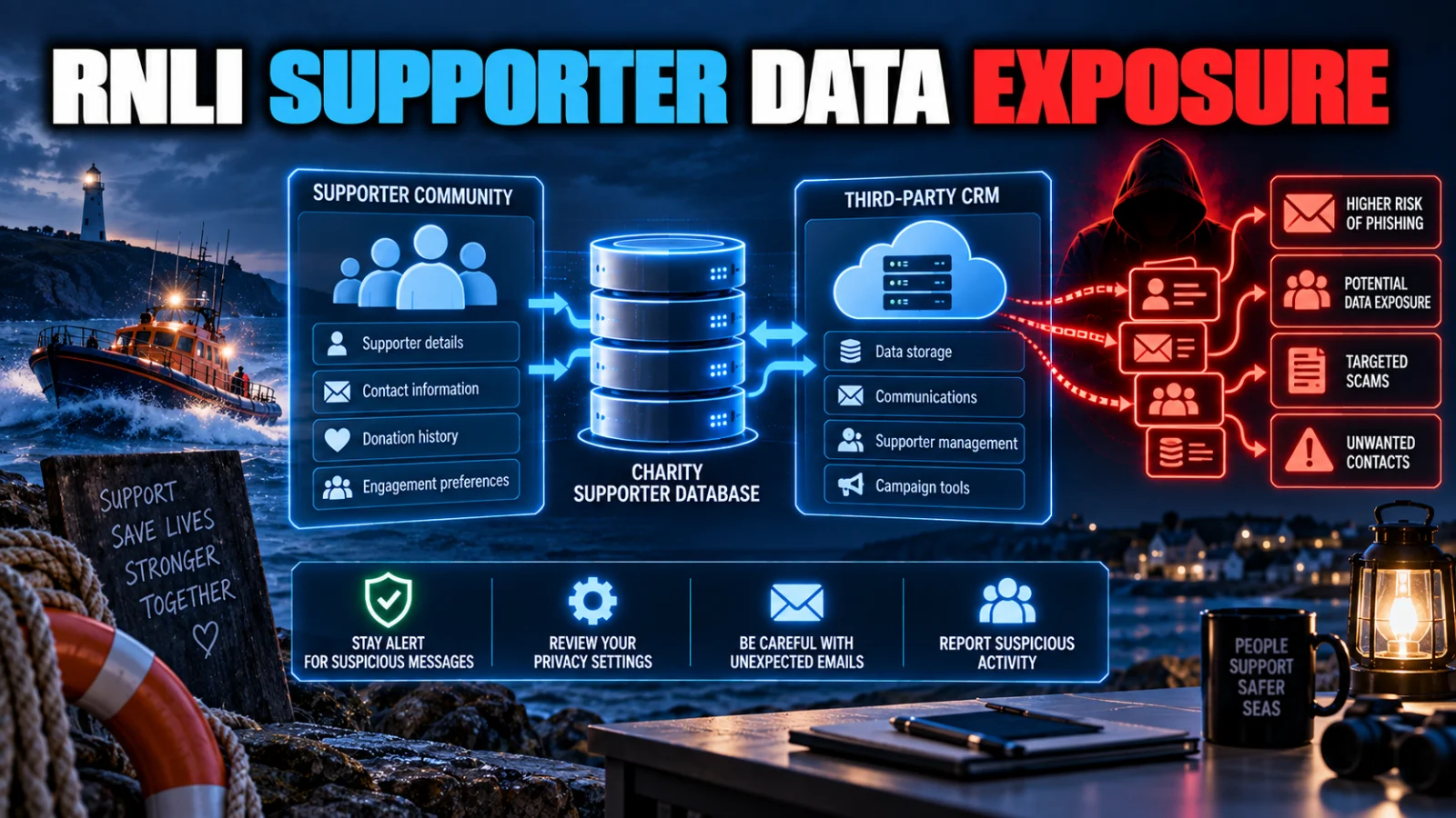Charity supporter data linked to an external CRM security incident with privacy-risk symbolism