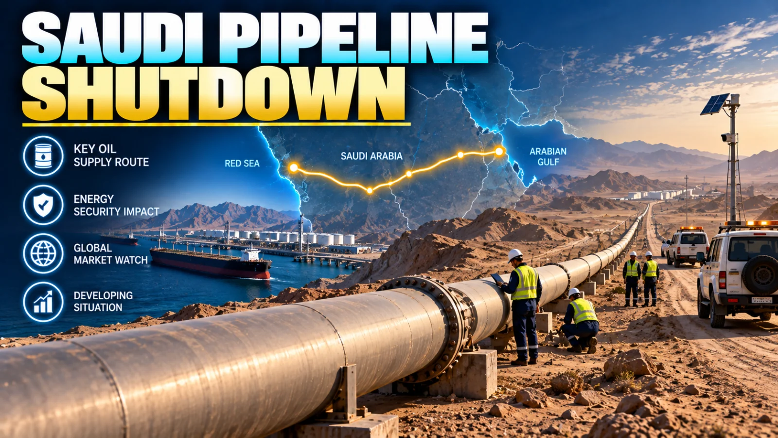 Saudi oil pipeline infrastructure under inspection after the East-West Pipeline shutdown