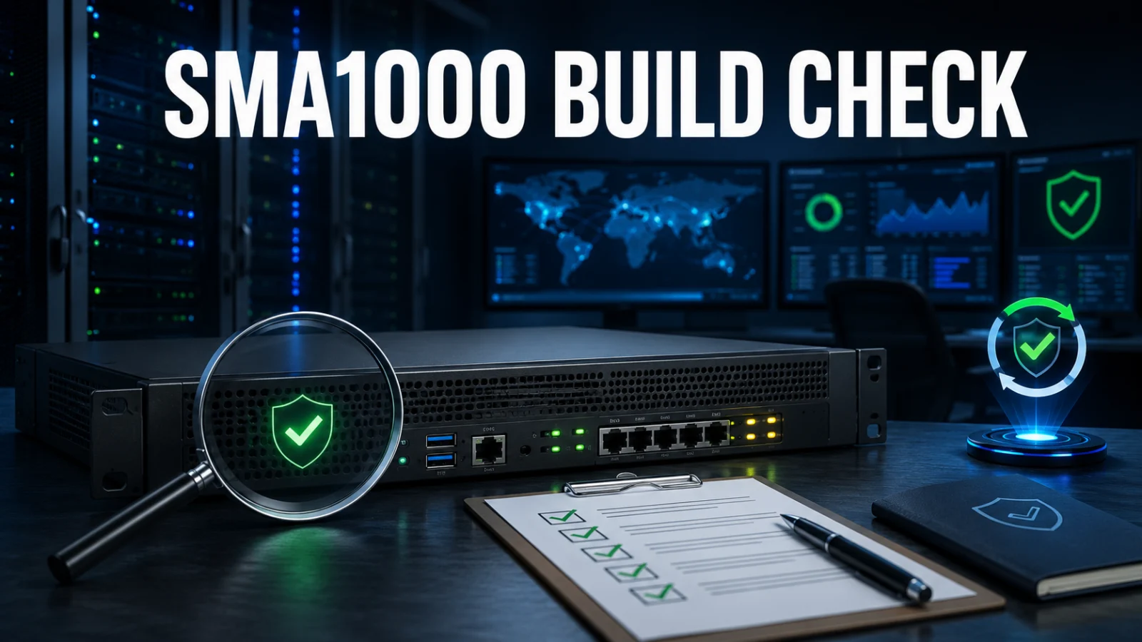 Enterprise security appliance with build and hotfix verification for SonicWall SMA1000 vulnerabilities