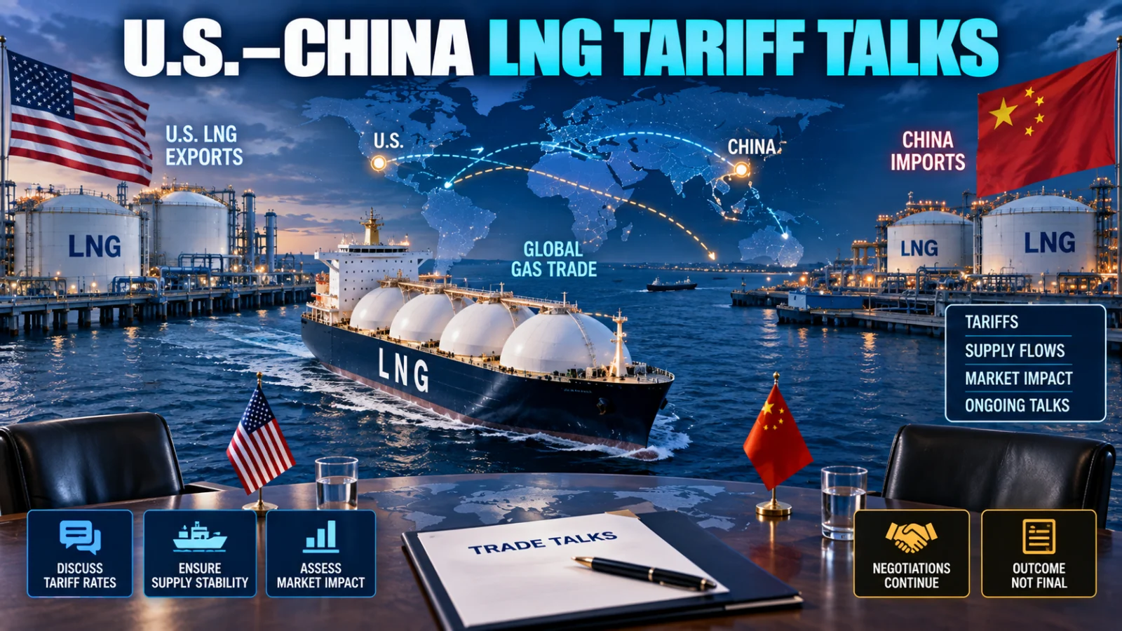 Editorial LNG carrier illustration for U.S.-China LNG tariff talks over China’s 15% tariff